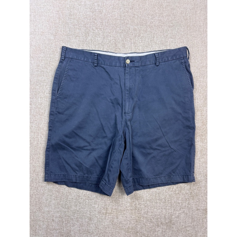 Peter Millar Mens Navy Blue Chino Shorts Size 38 Flat Front Cotton Stretch